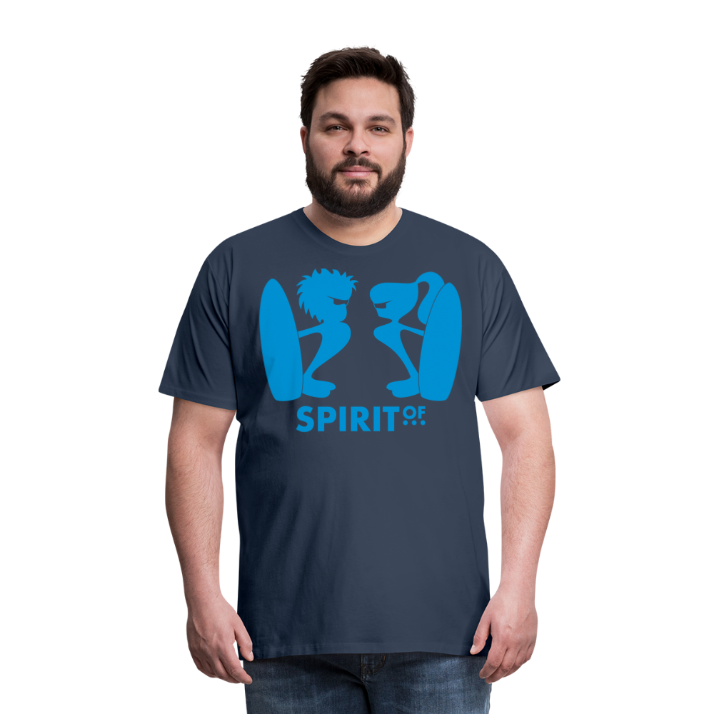 Camiseta Premium 150 Azul Marino (Hombre) - Spiritof Surf LightBlue Shapes - navy
