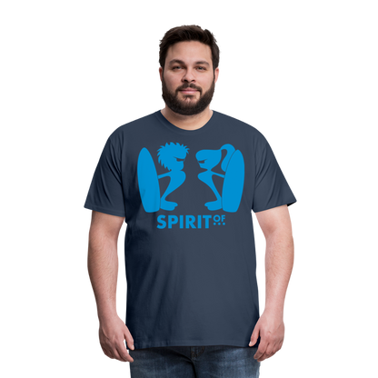 Camiseta Premium 150 Azul Marino (Hombre) - Spiritof Surf LightBlue Shapes - navy