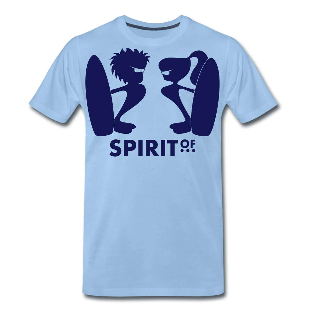 Camiseta Premium 150 Azul Cielo (Hombre) - Spiritof Surf Navy Shapes - sky