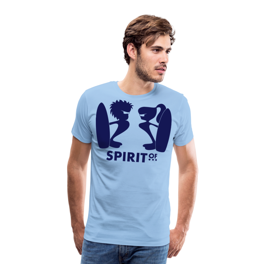 Camiseta Premium 150 Azul Cielo (Hombre) - Spiritof Surf Navy Shapes - sky