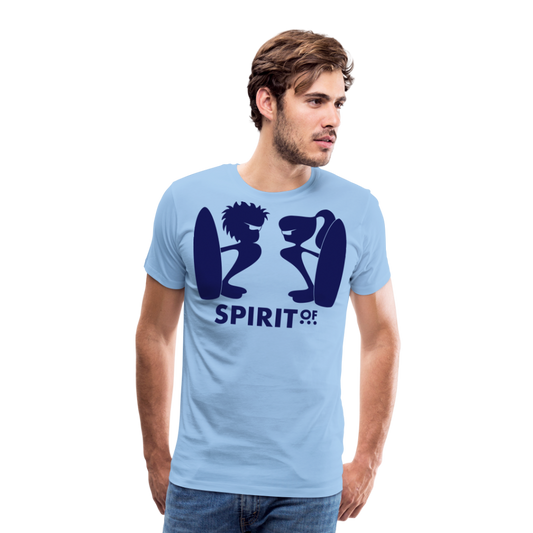 Camiseta Premium 150 Azul Cielo (Hombre) - Spiritof Surf Navy Shapes - sky