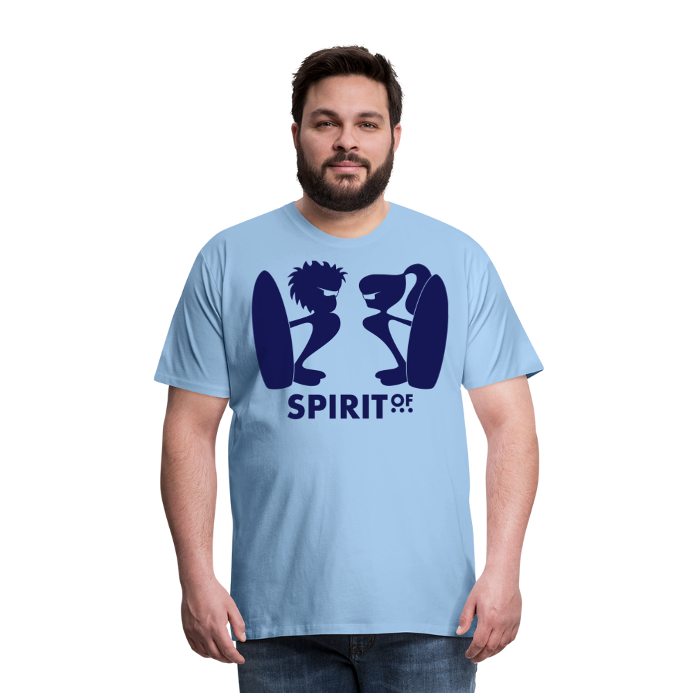 Camiseta Premium 150 Azul Cielo (Hombre) - Spiritof Surf Navy Shapes - sky