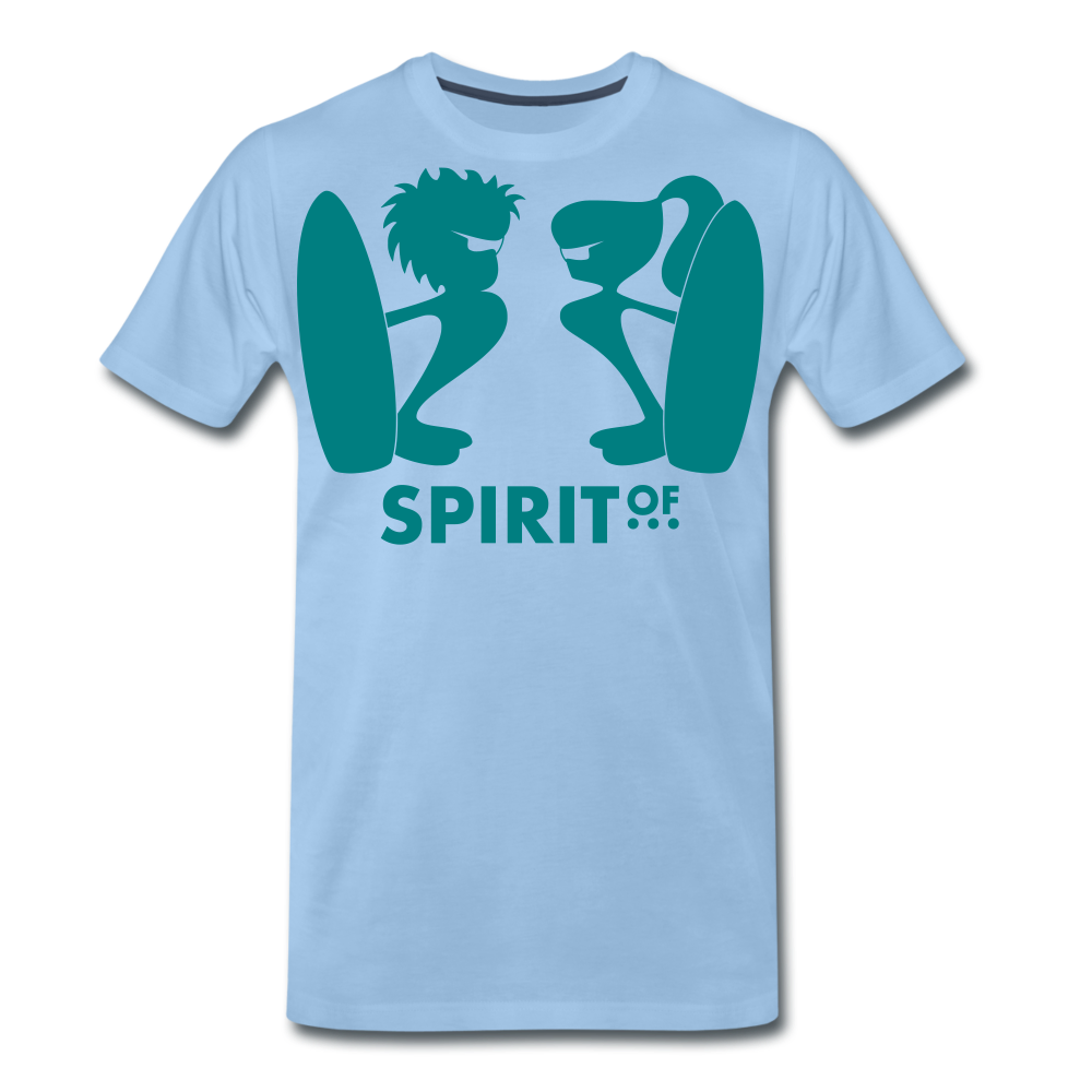 Camiseta Premium 150 Azul Cielo (Hombre) - Spiritof Surf EmeraldGreen Shapes - sky