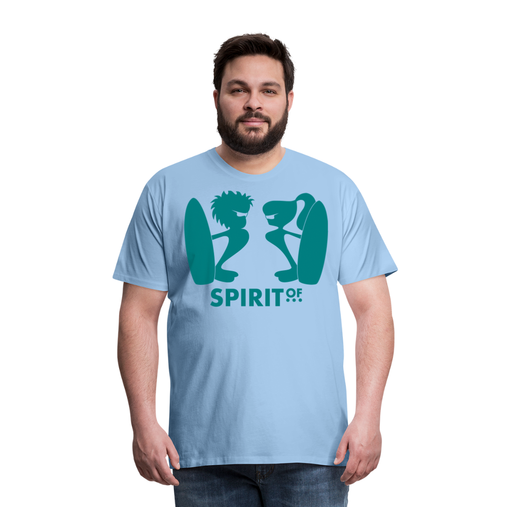 Camiseta Premium 150 Azul Cielo (Hombre) - Spiritof Surf EmeraldGreen Shapes - sky