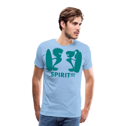 Camiseta Premium 150 Azul Cielo (Hombre) - Spiritof Surf EmeraldGreen Shapes - sky