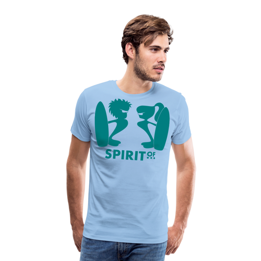 Camiseta Premium 150 Azul Cielo (Hombre) - Spiritof Surf EmeraldGreen Shapes - sky