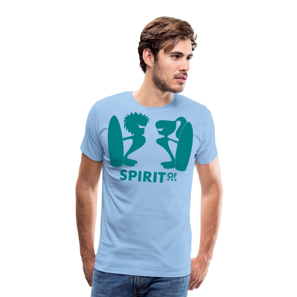 Camiseta Premium 150 Azul Cielo (Hombre) - Spiritof Surf EmeraldGreen Shapes - sky