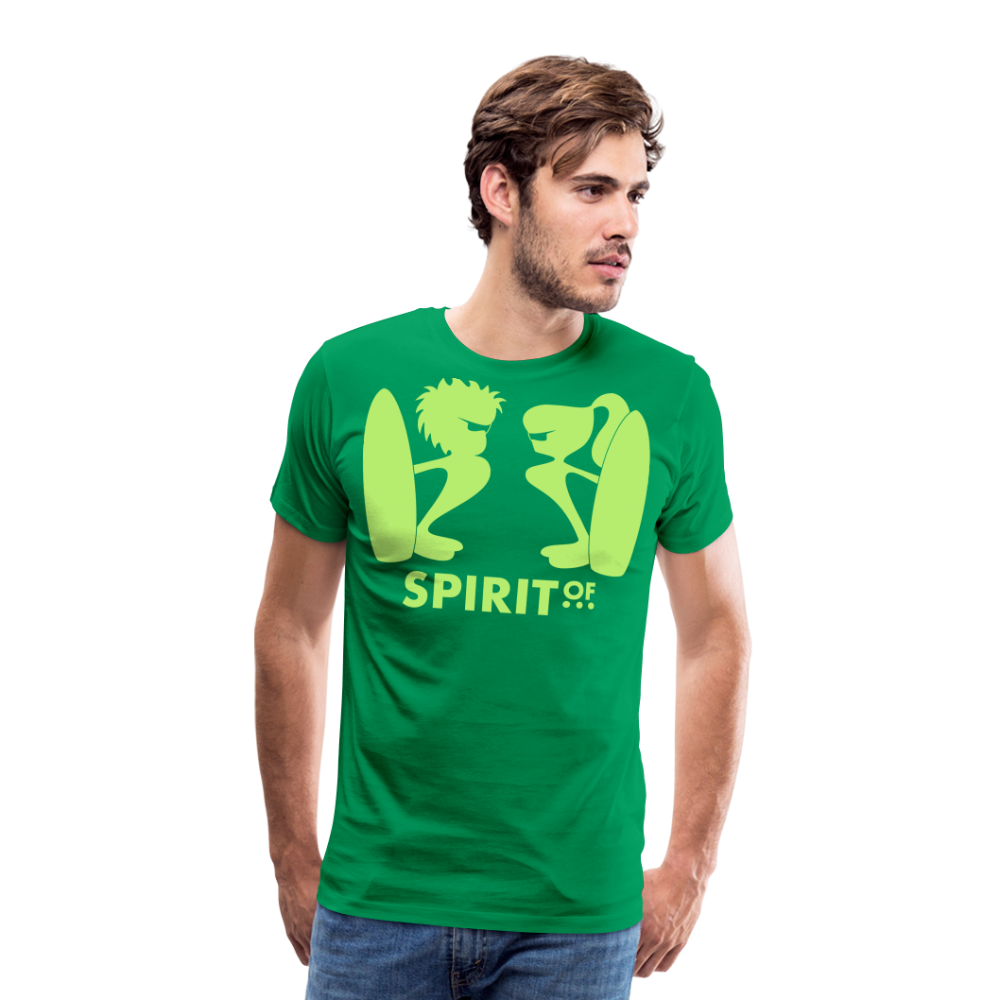 Camiseta Premium 150 Verde (Hombre) - Spiritof Surf BrightGreen Shapes - kelly green