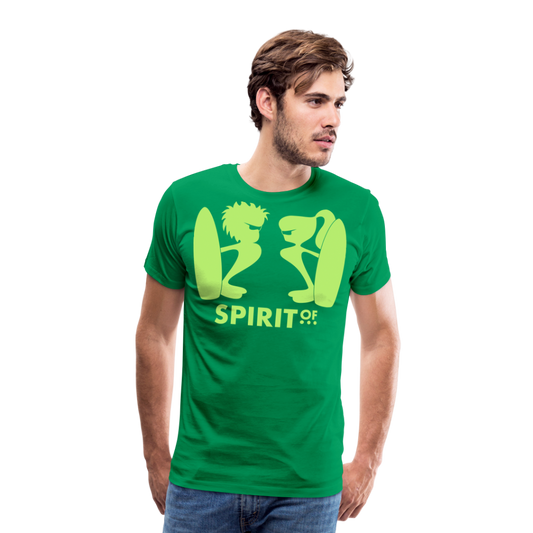 Camiseta Premium 150 Verde (Hombre) - Spiritof Surf BrightGreen Shapes - kelly green