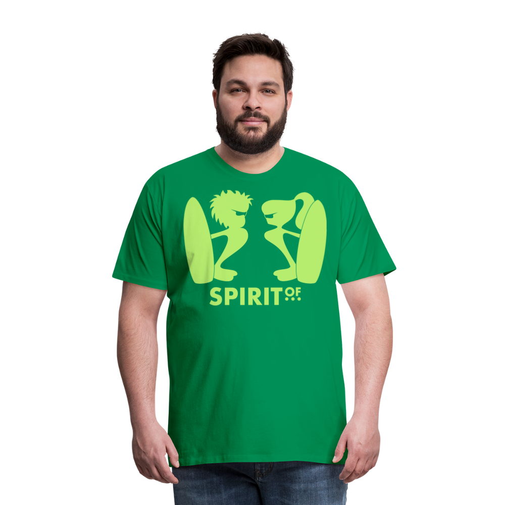 Camiseta Premium 150 Verde (Hombre) - Spiritof Surf BrightGreen Shapes - kelly green