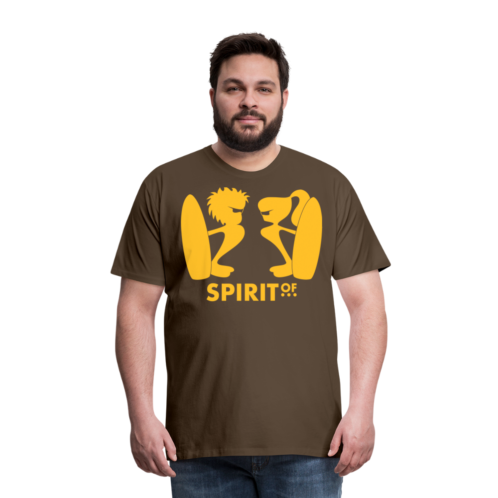 Camiseta Premium 150 Marrón (Hombre) - Spiritof Surf YellowGold Shapes - noble brown