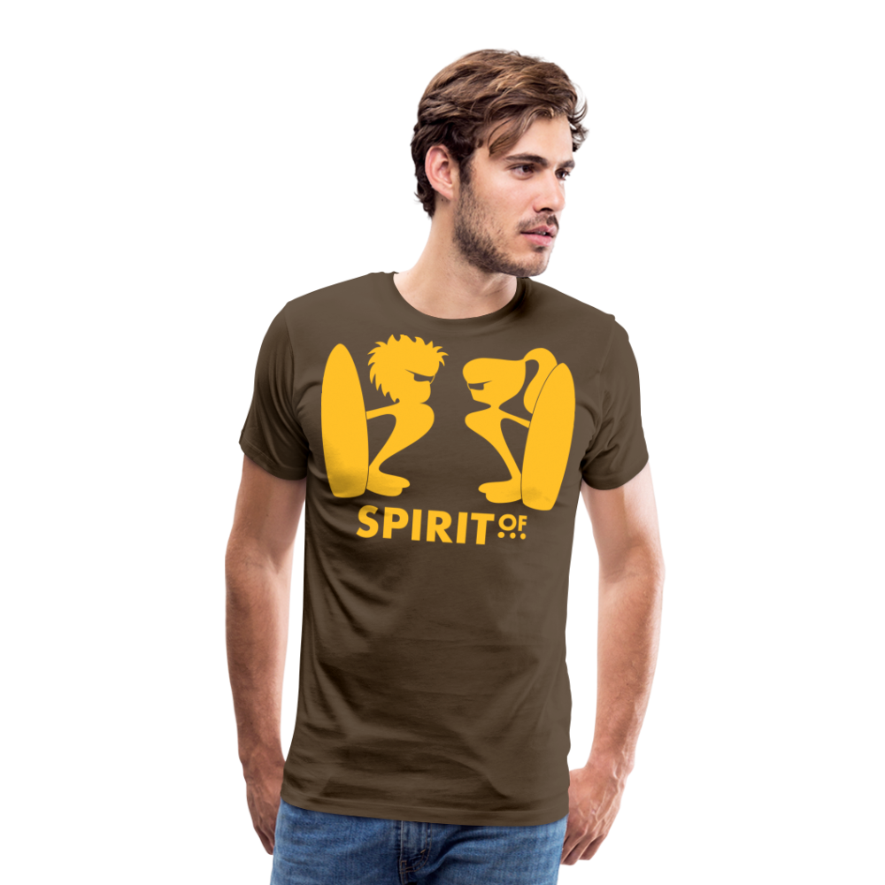 Camiseta Premium 150 Marrón (Hombre) - Spiritof Surf YellowGold Shapes - noble brown