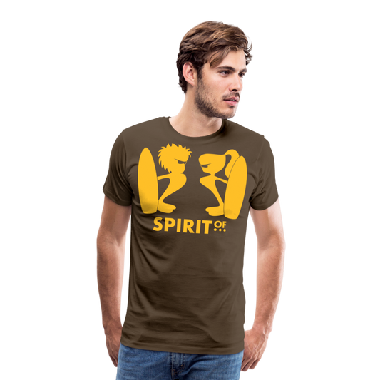 Camiseta Premium 150 Marrón (Hombre) - Spiritof Surf YellowGold Shapes - noble brown