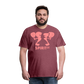 Camiseta Premium 150 Burdeos (Hombre) - Spiritof Pádel Pink Shapes - heather burgundy
