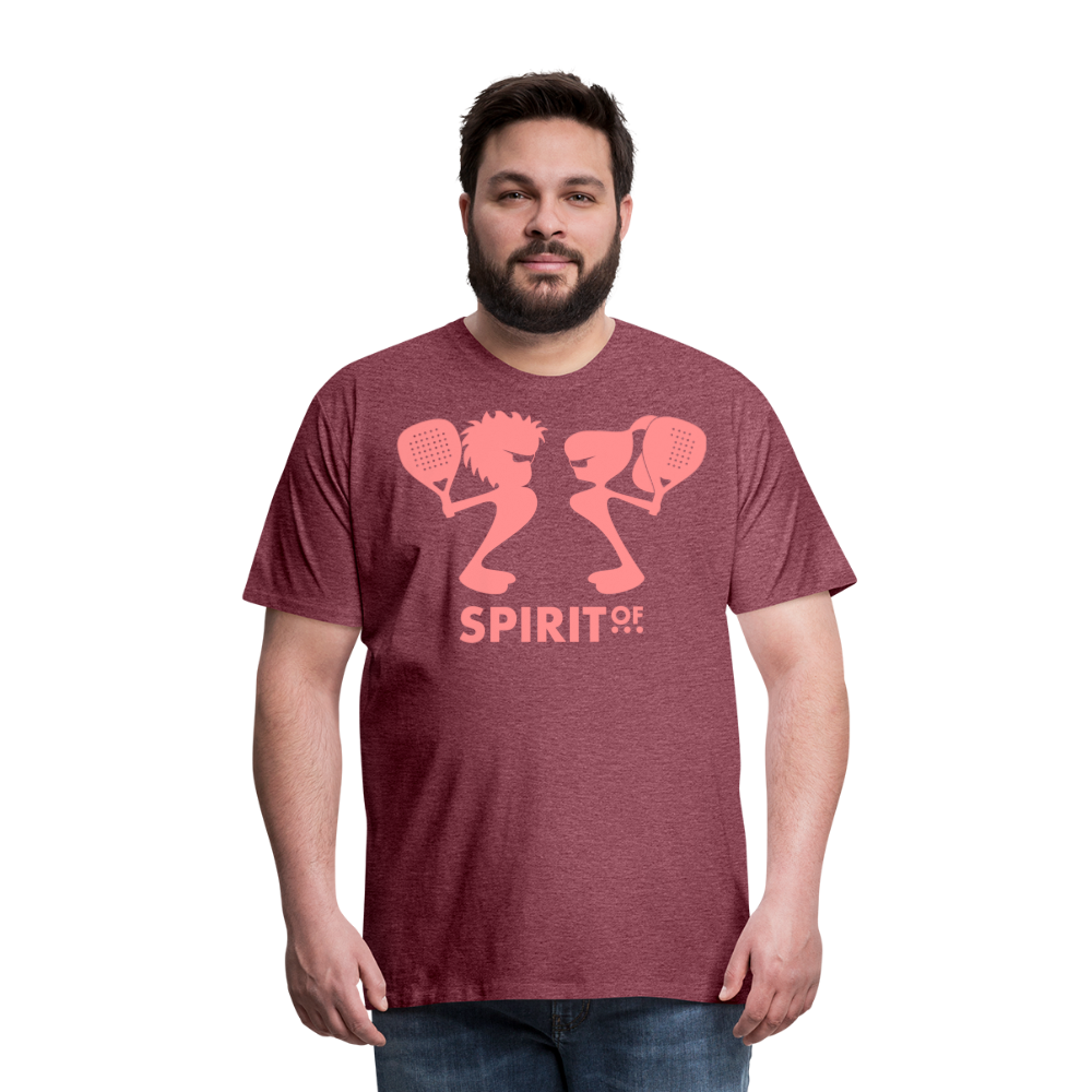 Camiseta Premium 150 Burdeos (Hombre) - Spiritof Pádel Pink Shapes - heather burgundy