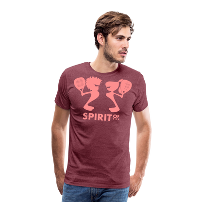 Camiseta Premium 150 Burdeos (Hombre) - Spiritof Pádel Pink Shapes - heather burgundy