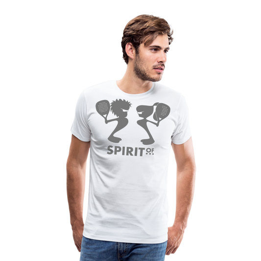 Camiseta Premium 150 Blanca (Hombre) - Spiritof Pádel Grey Shapes - white