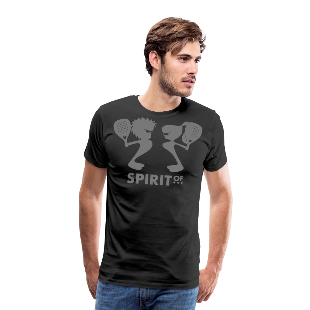 Camiseta Premium 150 Negra (Hombre) - Spiritof Pádel Grey Shapes - black