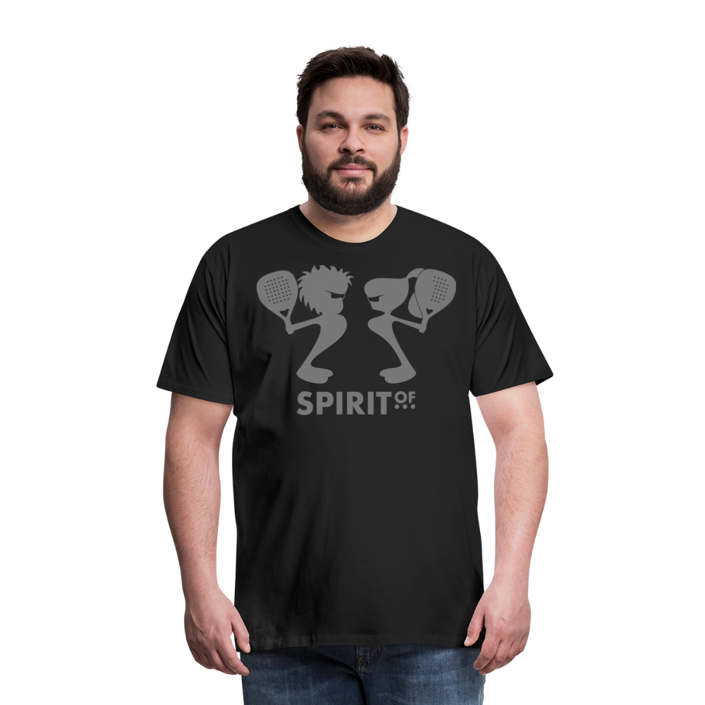 Camiseta Premium 150 Negra (Hombre) - Spiritof Pádel Grey Shapes - black