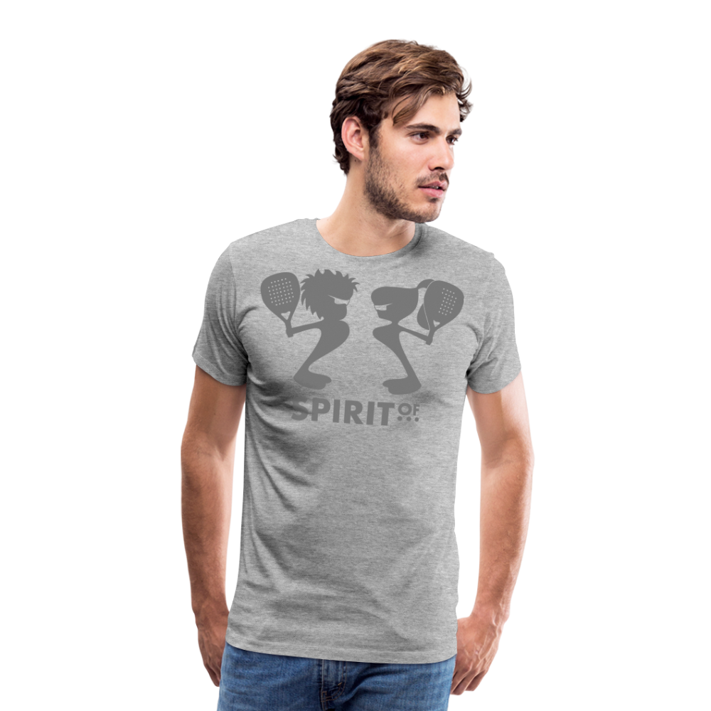 Camiseta Premium 150 Gris Jaspeado (Hombre) - Spiritof Pádel Grey Shapes - heather grey