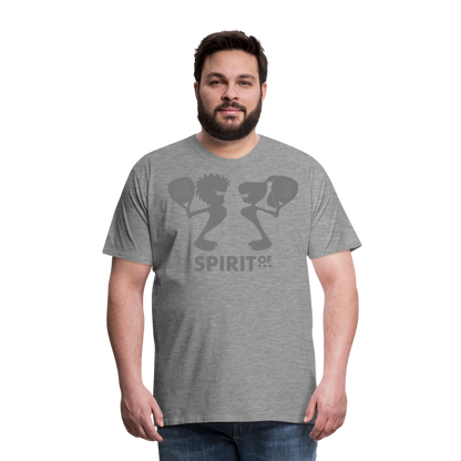 Camiseta Premium 150 Gris Jaspeado (Hombre) - Spiritof Pádel Grey Shapes - heather grey