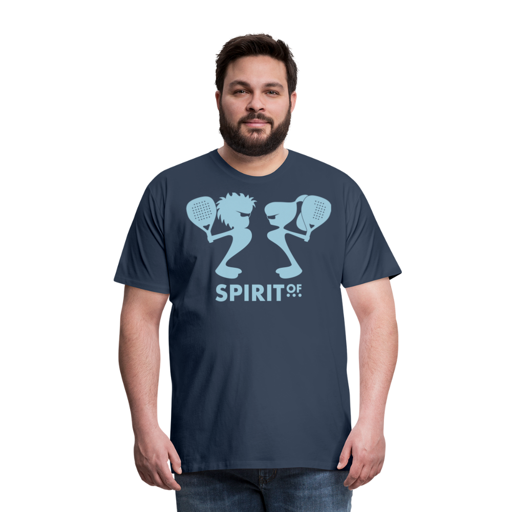 Camiseta Premium 150 Azul Marino (Hombre) - Spiritof Pádel SkyBlue Shapes - navy