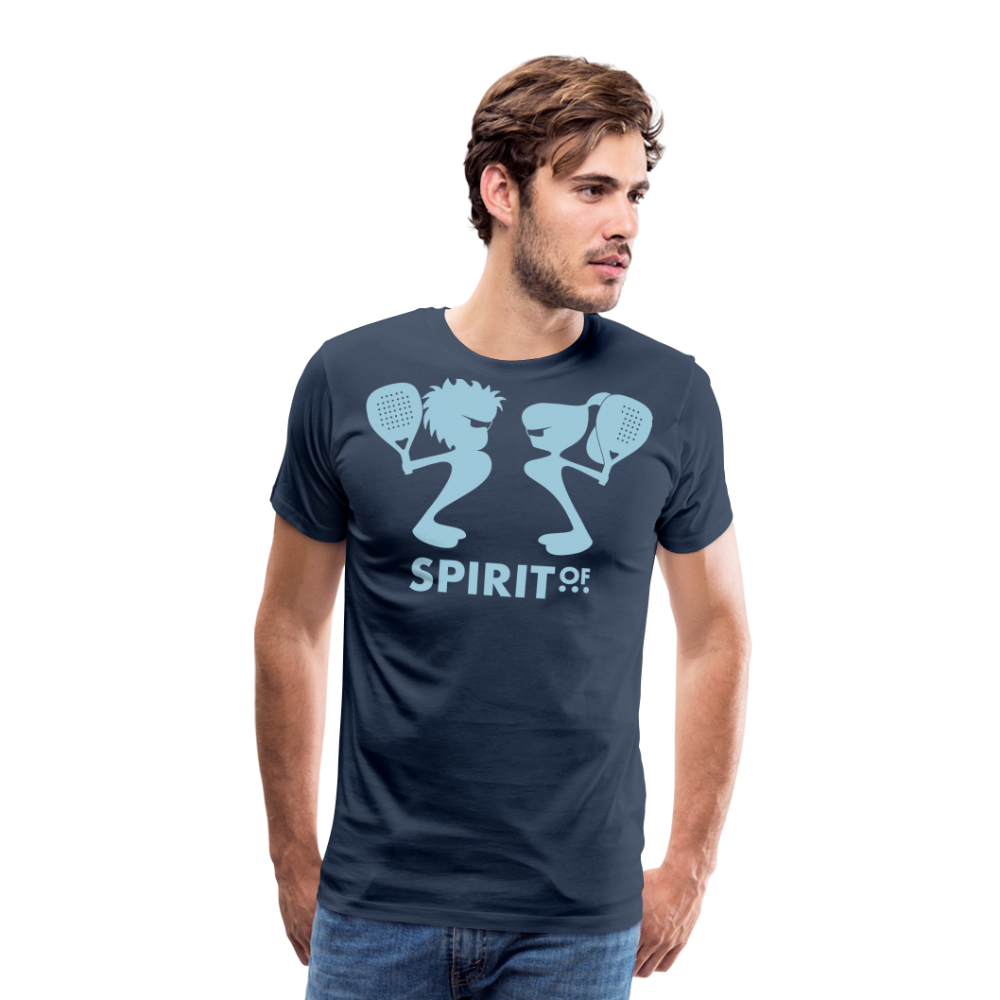 Camiseta Premium 150 Azul Marino (Hombre) - Spiritof Pádel SkyBlue Shapes - navy