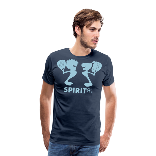 Camiseta Premium 150 Azul Marino (Hombre) - Spiritof Pádel SkyBlue Shapes - navy