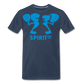 Camiseta Premium 150 Azul Marino (Hombre) - Spiritof Pádel LightBlue Shapes - navy