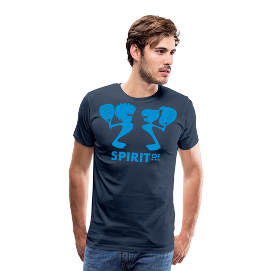 Camiseta Premium 150 Azul Marino (Hombre) - Spiritof Pádel LightBlue Shapes - navy