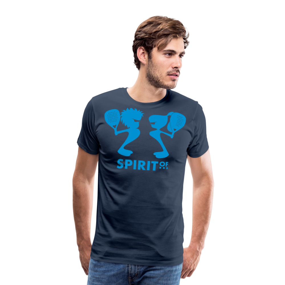 Camiseta Premium 150 Azul Marino (Hombre) - Spiritof Pádel LightBlue Shapes - navy