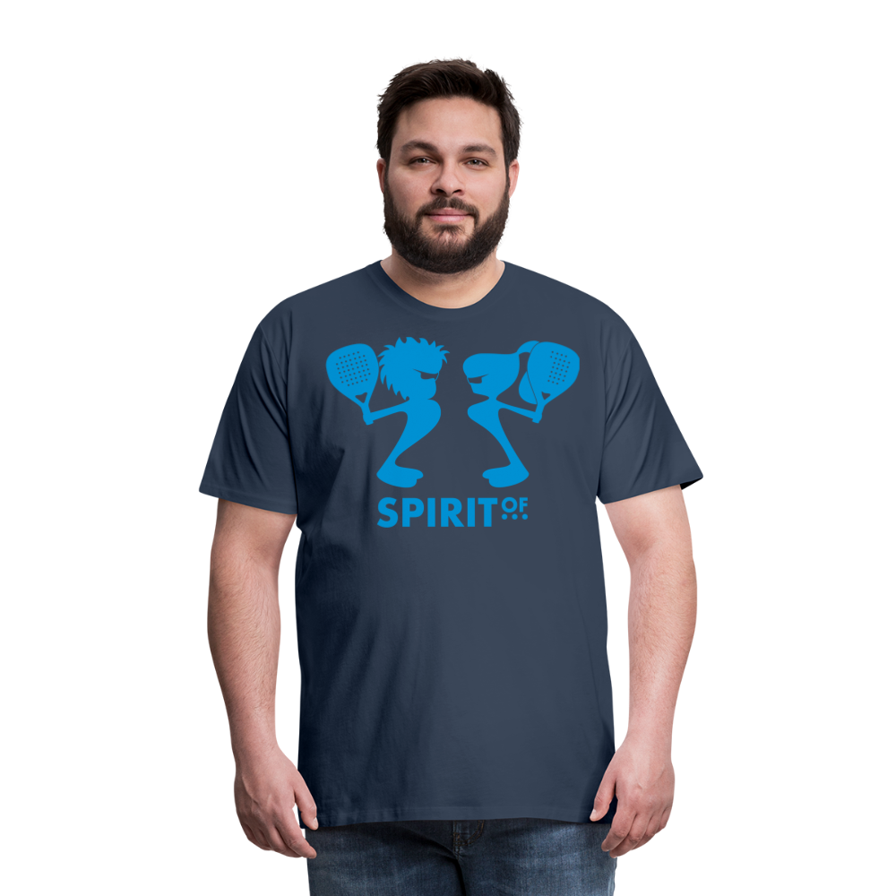Camiseta Premium 150 Azul Marino (Hombre) - Spiritof Pádel LightBlue Shapes - navy