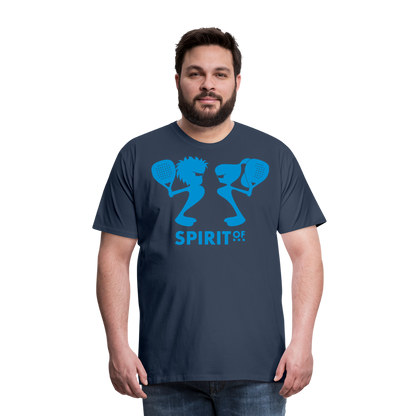 Camiseta Premium 150 Azul Marino (Hombre) - Spiritof Pádel LightBlue Shapes - navy