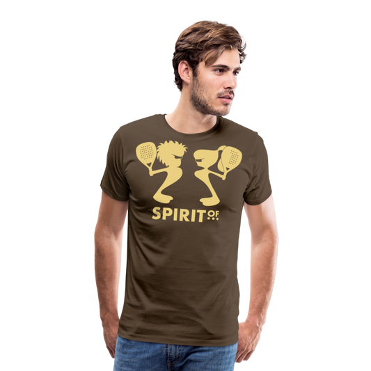 Camiseta Premium 150 Marrón (Hombre) - Spiritof Pádel Cream Shapes - noble brown