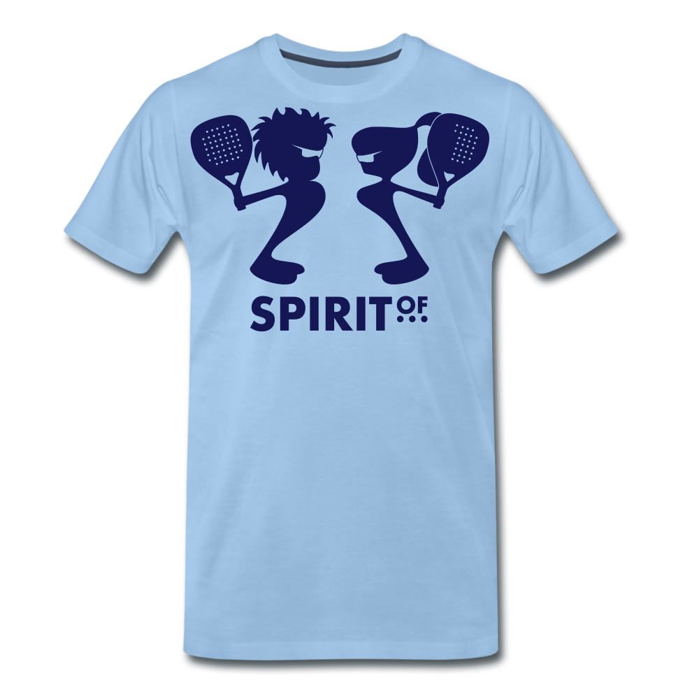 Camiseta Premium 150 Azul Cielo (Hombre) - Spiritof Pádel Navy Shapes - sky