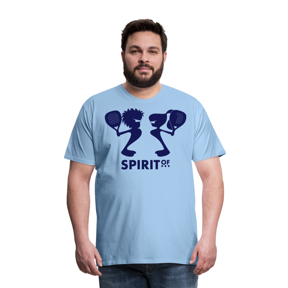 Camiseta Premium 150 Azul Cielo (Hombre) - Spiritof Pádel Navy Shapes - sky