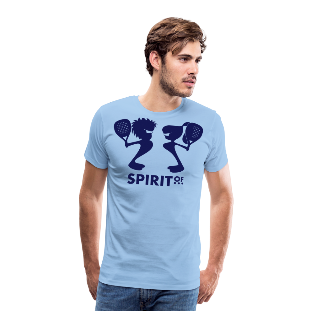 Camiseta Premium 150 Azul Cielo (Hombre) - Spiritof Pádel Navy Shapes - sky