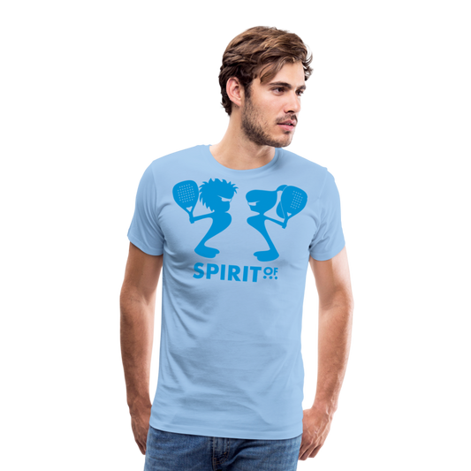 Camiseta Premium 150 Azul Cielo (Hombre) - Spiritof Pádel LightBlue Shapes - sky