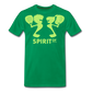 Camiseta Premium 150 Verde (Hombre) - Spiritof Pádel BrightGreen Shapes - kelly green
