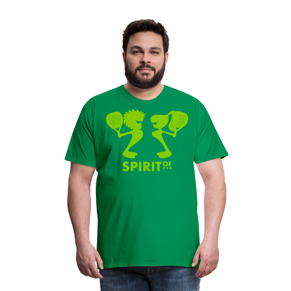 Camiseta Premium 150 Verde (Hombre) - Spiritof Pádel AppleGreen Shapes - kelly green