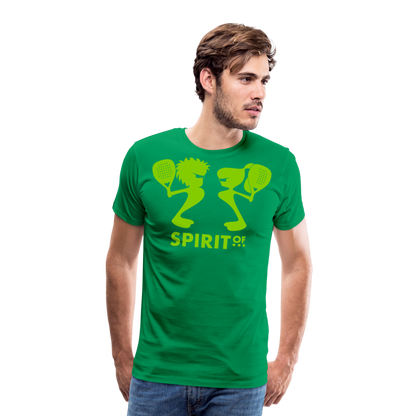 Camiseta Premium 150 Verde (Hombre) - Spiritof Pádel AppleGreen Shapes - kelly green