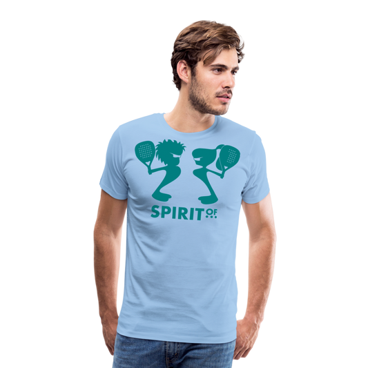 Camiseta Premium 150 Azul cielo (Hombre) - Spiritof Pádel EmeraldGreen Shapes - sky