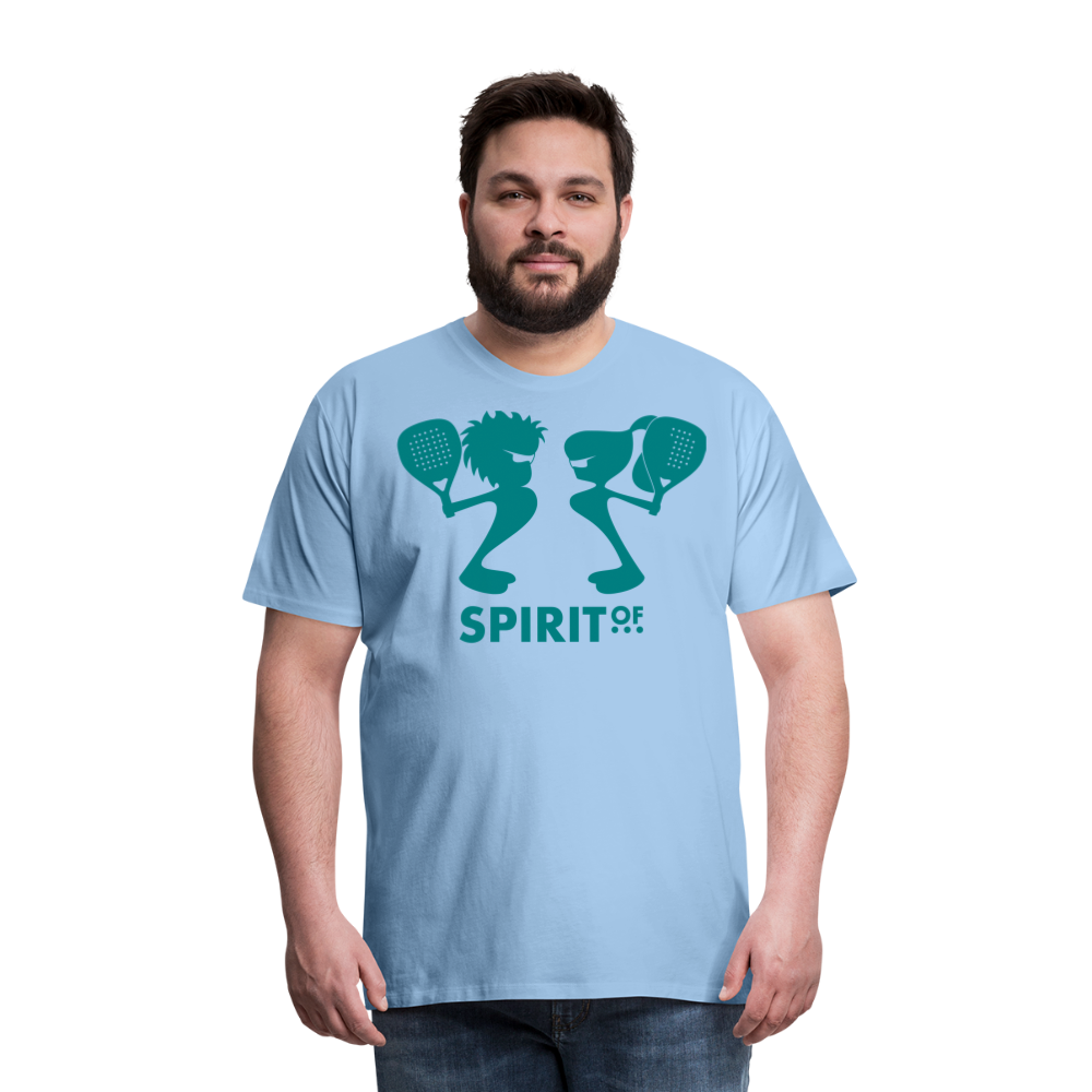 Camiseta Premium 150 Azul cielo (Hombre) - Spiritof Pádel EmeraldGreen Shapes - sky