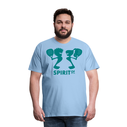 Camiseta Premium 150 Azul cielo (Hombre) - Spiritof Pádel EmeraldGreen Shapes - sky