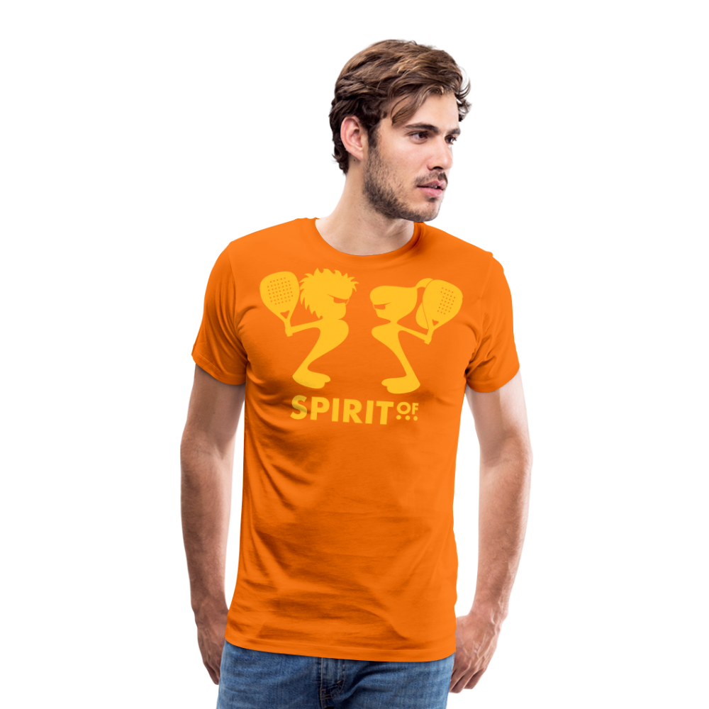 Camiseta Premium 150 Naranja (Hombre) - Spiritof Pádel YellowGold Shapes - orange