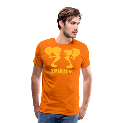 Camiseta Premium 150 Naranja (Hombre) - Spiritof Pádel YellowGold Shapes - orange