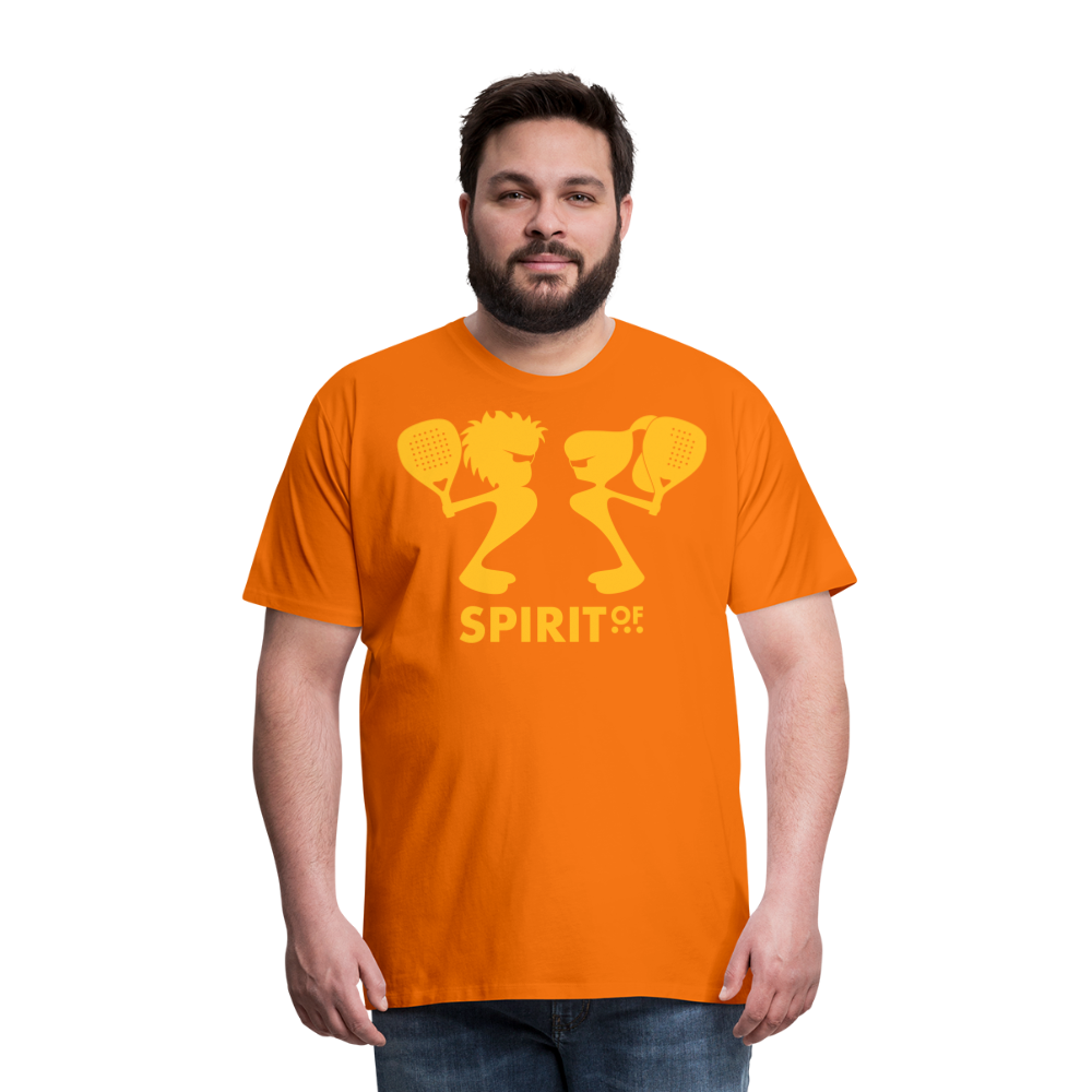 Camiseta Premium 150 Naranja (Hombre) - Spiritof Pádel YellowGold Shapes - orange