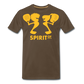 Camiseta Premium 150 Marrón (Hombre) - Spiritof Pádel YellowGold Shapes - noble brown