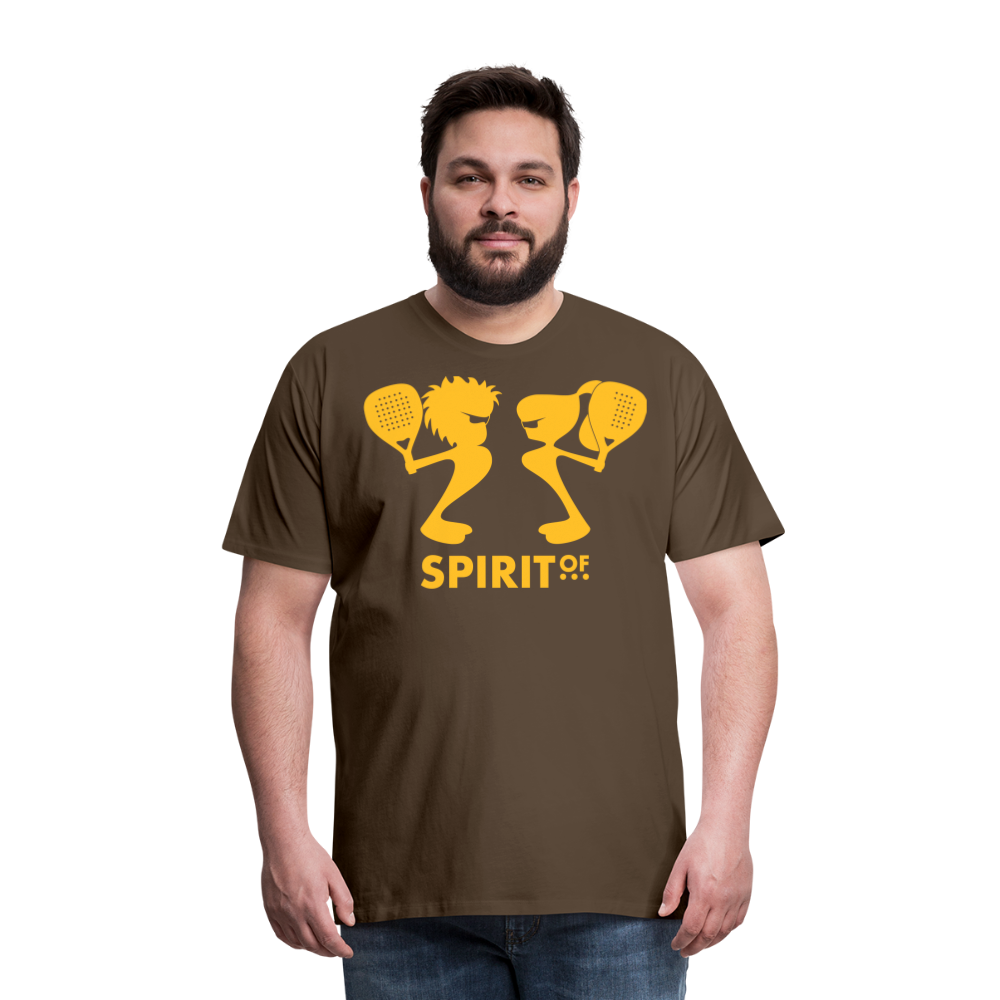 Camiseta Premium 150 Marrón (Hombre) - Spiritof Pádel YellowGold Shapes - noble brown