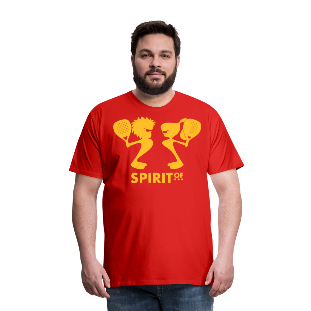 Camiseta Premium 150 Roja (Hombre) - Spiritof Pádel YellowGold Shapes - red